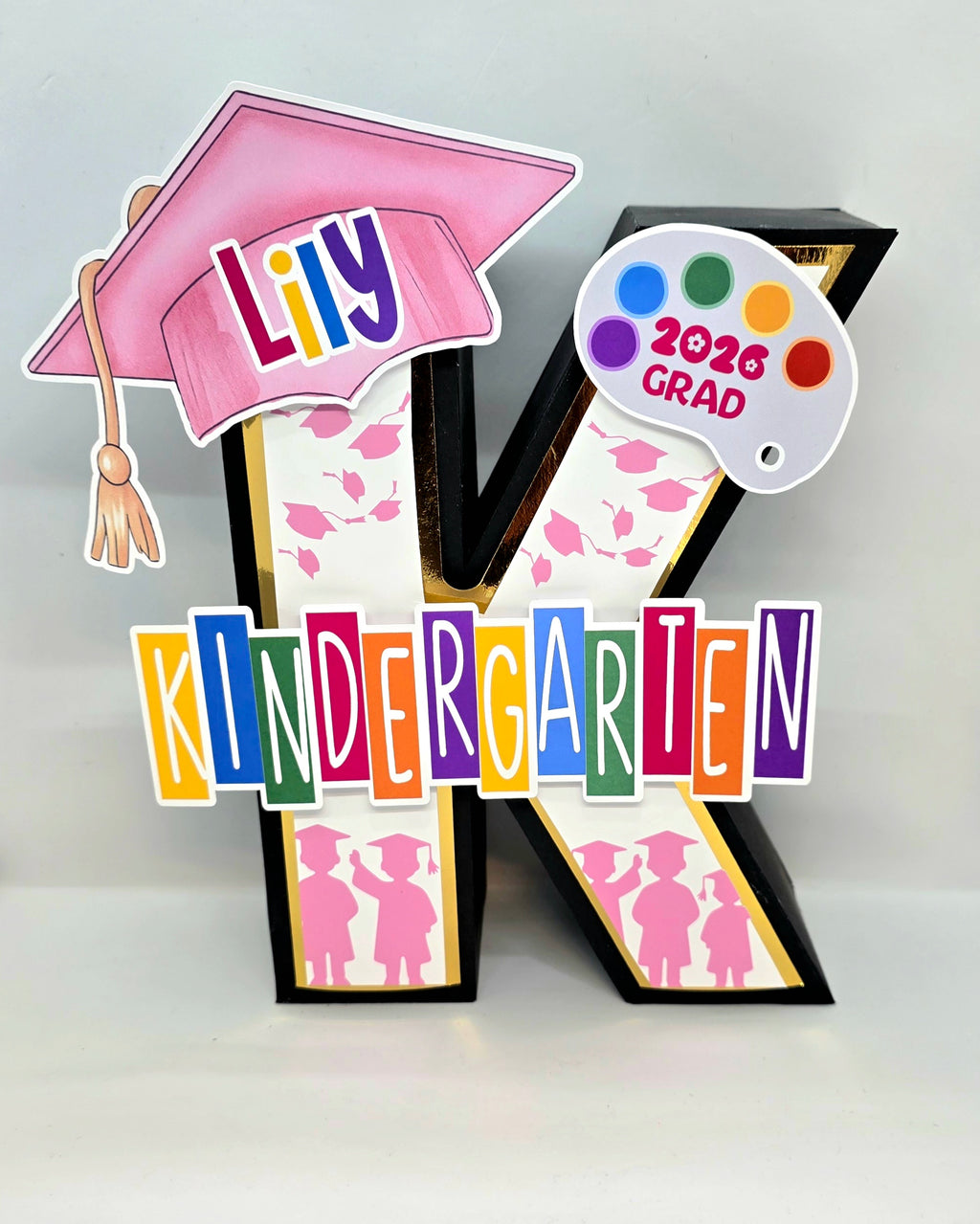 Personalized 3D Letter K - Kindergarten Party Decoration with Custom Name