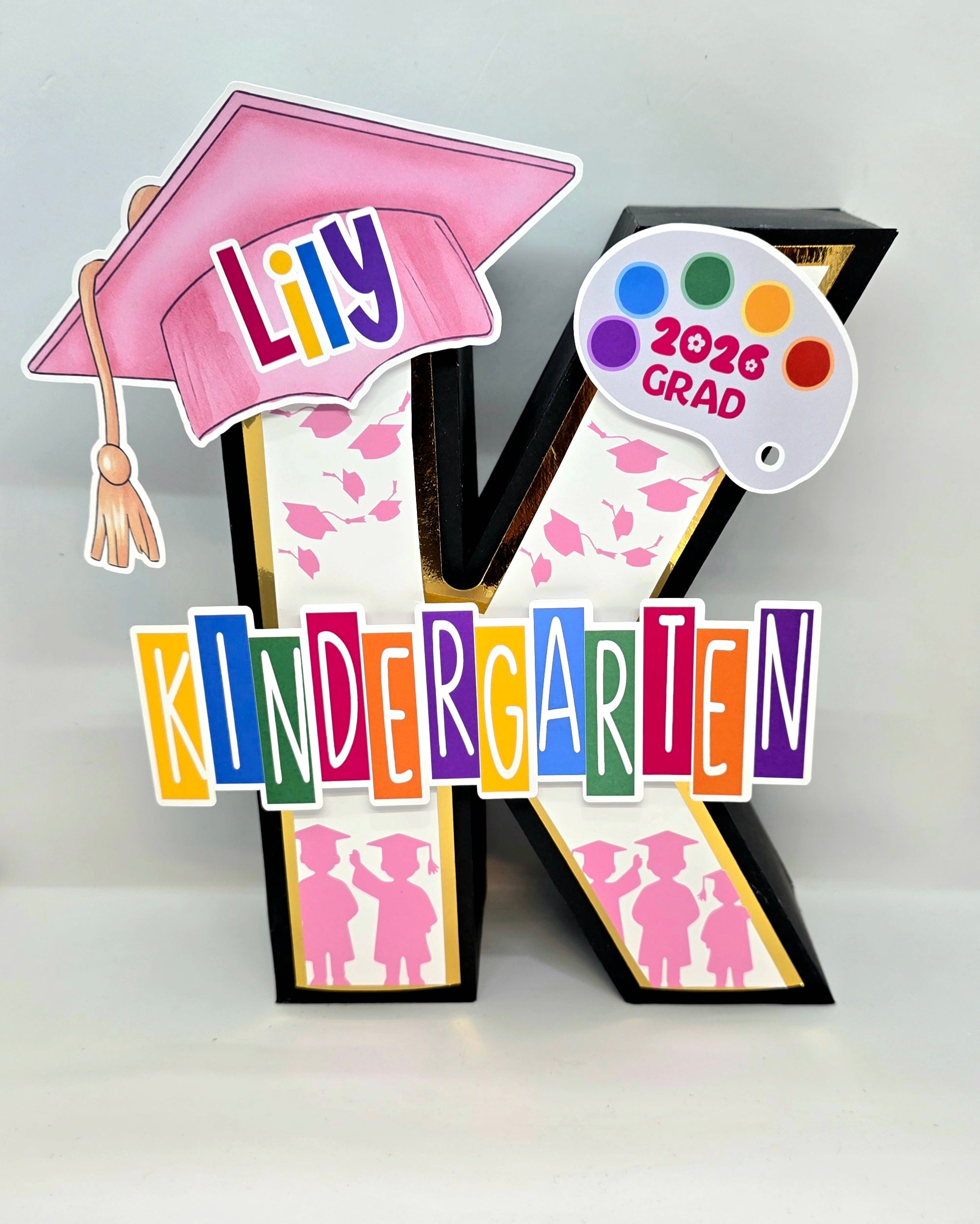 Personalized 3D Letter K - Kindergarten Party Decoration with Custom Name