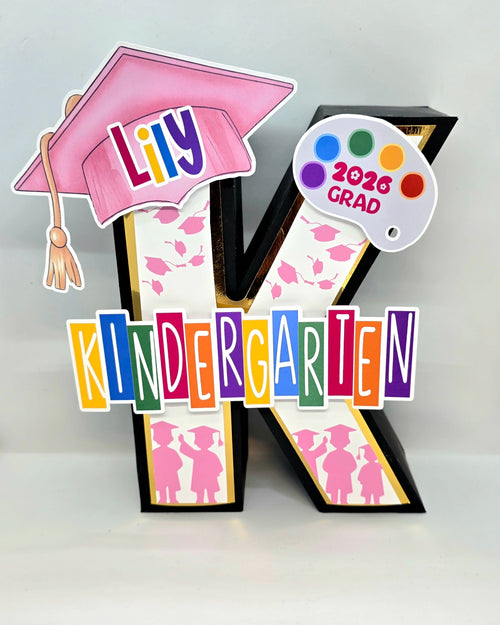 Personalized 3D Letter K - Kindergarten Party Decoration with Custom Name