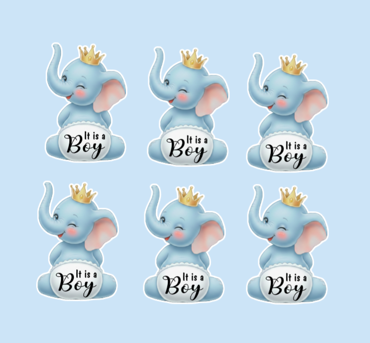Baby Celebration Centerpieces - Double-Sided Baby Elephant Design