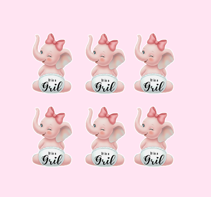 Baby Celebration Centerpieces - Double-Sided Baby Elephant Design