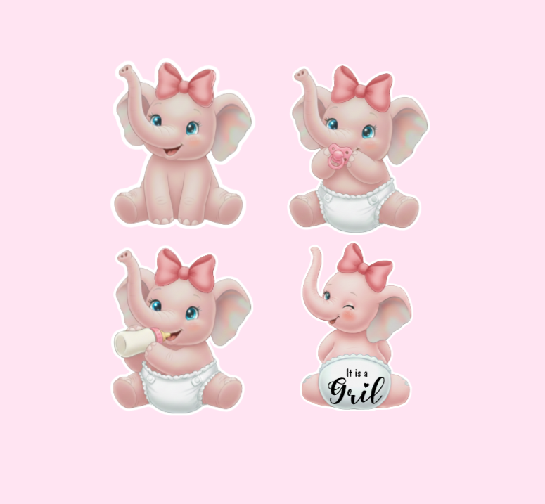 Baby Celebration Centerpieces - Double-Sided Baby Elephant Design