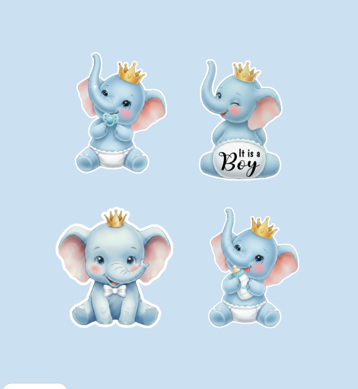 Baby Celebration Centerpieces - Double-Sided Baby Elephant Design