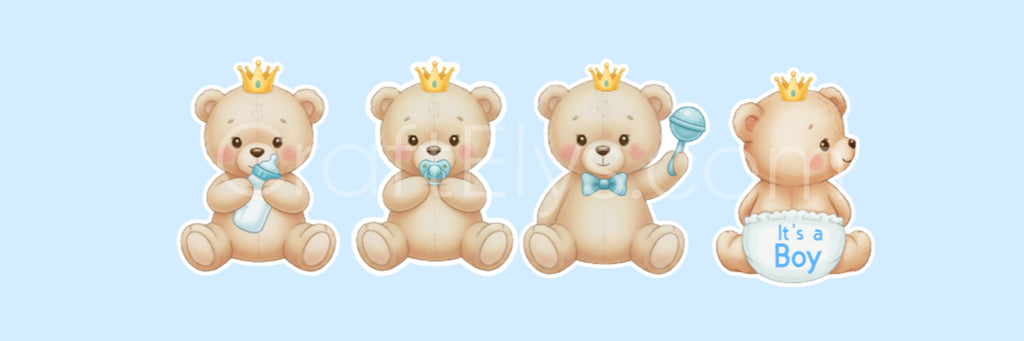 Baby Celebration Centerpieces - Double-Sided Teddy Bear Design