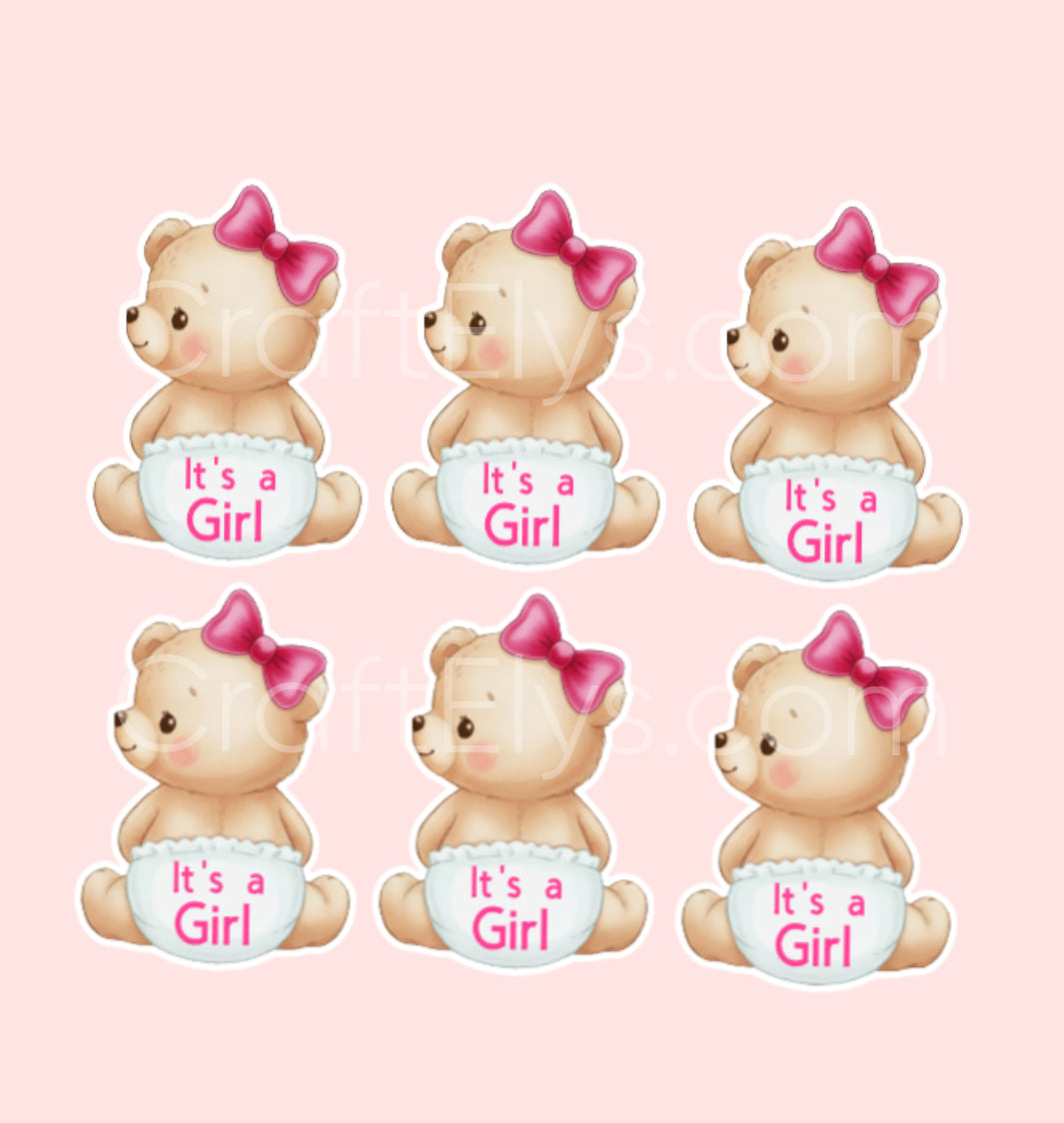 Baby Celebration Centerpieces - Double-Sided Teddy Bear Design